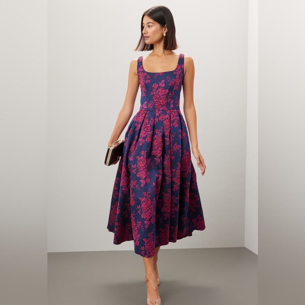 Mac Duggal Floral Brocade Dress